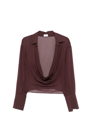 THE ANDAMANE cowl neck shirt - Brown