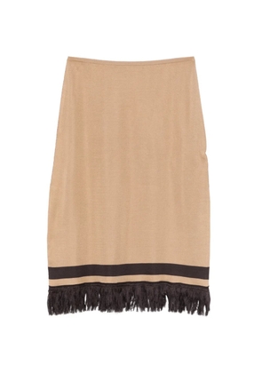 Ferragamo fringe hem midi skirt - Neutrals