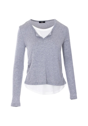 Eleh contrasting long-sleeves top - Grey