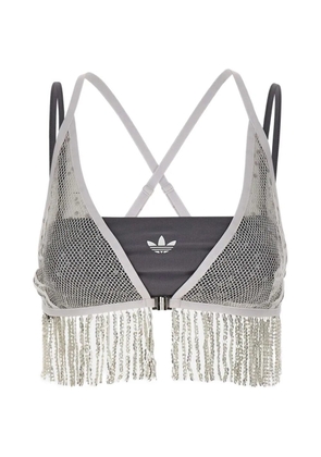 adidas sequin fringed set top - Grey