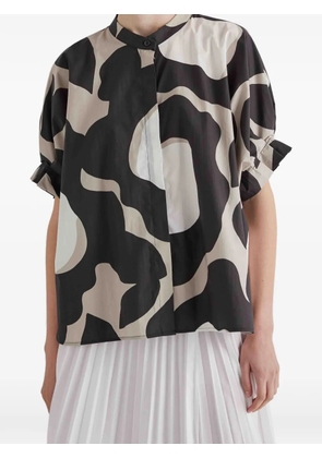 MeimeiJ ruffled abstract-print blouse - Black