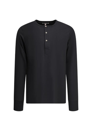 Merz B. Schwanen button long-sleeve polo shirt - Black