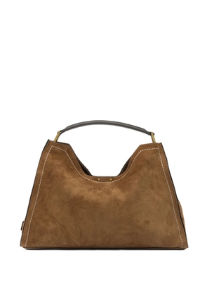 GIANNI CHIARINI Aurora topstitch handle shoulder bag - Brown