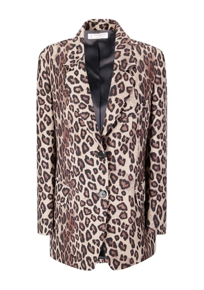 Alberto Biani leopard-print blazer - Neutrals
