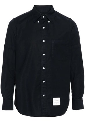 Thom Browne logo-tag cotton shirt - Blue