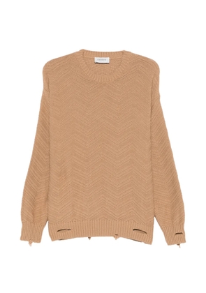 Laneus zigzag knit sweater - Neutrals
