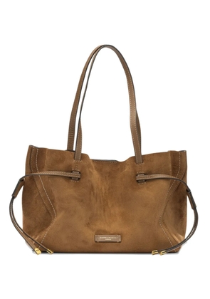 GIANNI CHIARINI Violette top handle suede shoulder bag - Brown