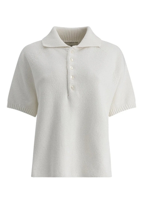 UMARMUNG ribbed-collar polo top - Neutrals