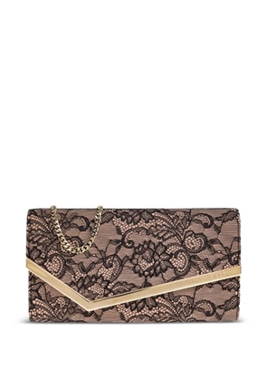 Jimmy Choo small Emmie lace chain-strap clutch bag - Neutrals