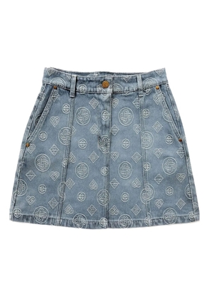 Casablanca monogram-patterned skirt - Blue
