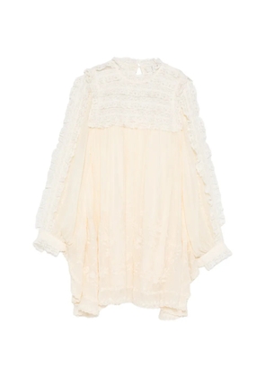 Sea lace ruffled dress - Neutrals