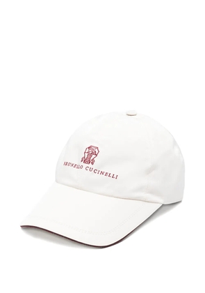 Brunello Cucinelli logo embroidery cap - Neutrals