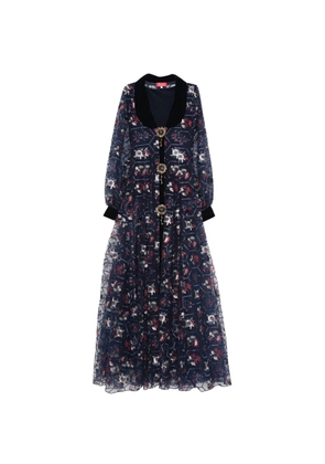 MIAU by Clara Rotescu floral embellished maxi dress - Blue