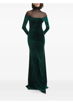 2310 STUDIO mesh velvet maxi dress - Green