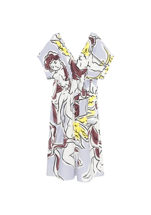 Tory Burch V-neck graphic midi dress - White