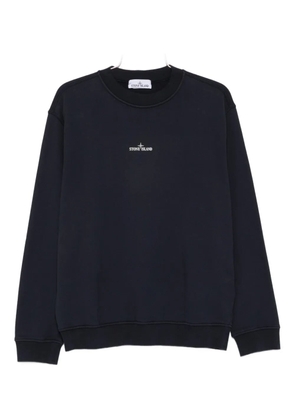 Stone Island logo-embroidered crew neck sweatshirt - Blue
