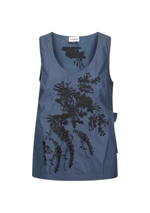 P.A.R.O.S.H. Ninja floral-embroidered top - Blue