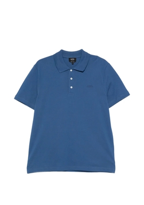 A.P.C. logo-embroidered polo shirt - Blue