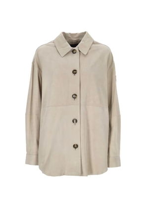 Peuterey buttoned leather jacket - Neutrals