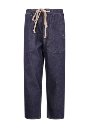 Uma Wang drawstring pocketed straight-leg jeans - Blue