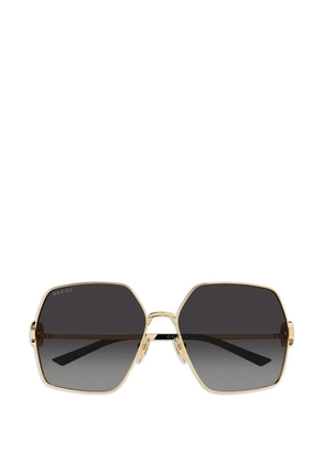 Gucci Eyewear geometric-frame logo sunglasses - Gold