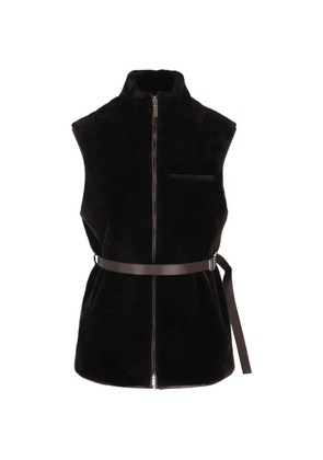 Tod's zip-belt waistcoast - Brown