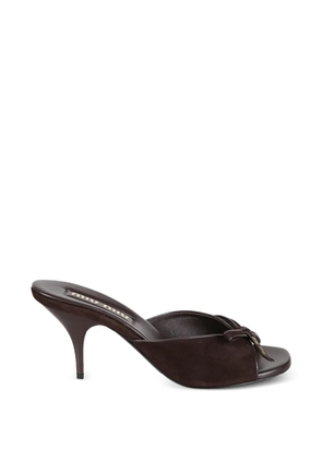 Miu Miu bow heeled sandals - Brown