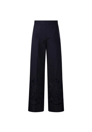 Forte Forte floral-appliqué trousers - Blue