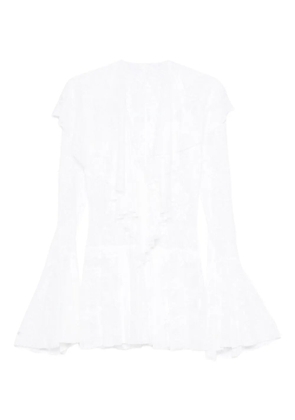 Norma Kamali ruffled long-sleeve mini dress - White