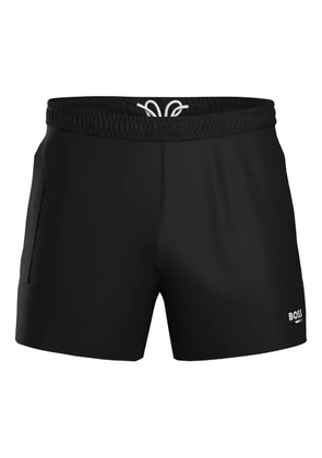 BOSS logo-detail drawstring swim shorts - Black
