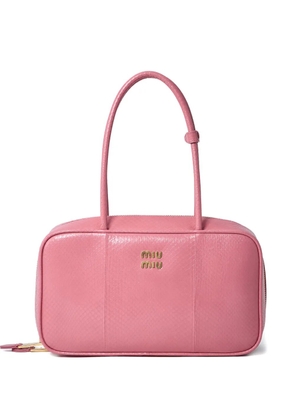Miu Miu Beau Ayers logo-plaque tote bag - Pink