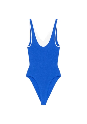 Hunza G textured trim swimsuit - Blue