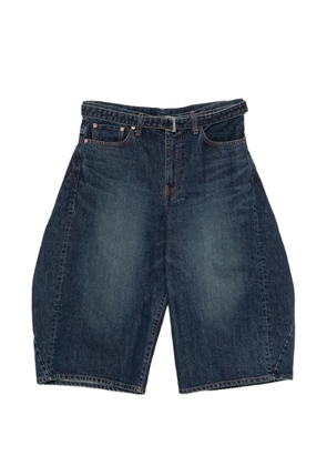 sacai buttoned belted shorts - Blue