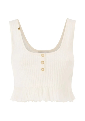 Elisabetta Franchi button-detail top - Neutrals