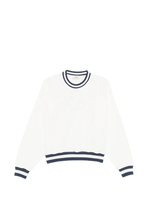 Autry pearl-embellished stripe sweatshirt - White