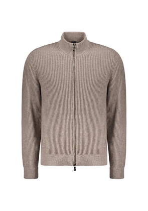 Fedeli front zip high collar cardigan - Neutrals