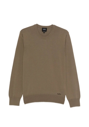 A.P.C. crewneck embroidered sweatshirt - Brown