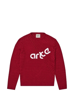 Arte Antwerp logo-detail cable-knit sweater - Red