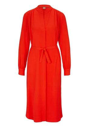 BOSS tied-waist midi shirtdress - Orange