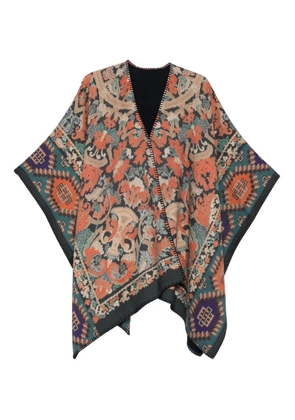 Pierre-Louis Mascia patterned wool cape - Blue