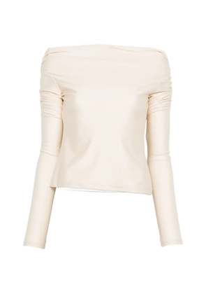 THE ANDAMANE ruched off-shoulder top - Neutrals