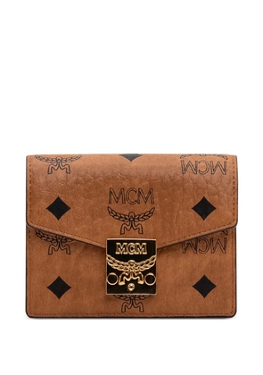 MCM mini Tracy logo-pattern wallet - Brown