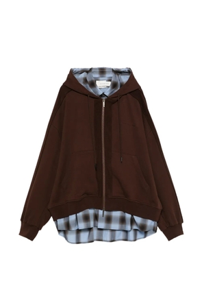 Feng Chen Wang zip-up hoodie - Brown