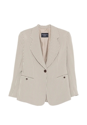 Emporio Armani striped-pattern button blazer - Neutrals