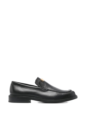 Moschino logo leather loafers - Black