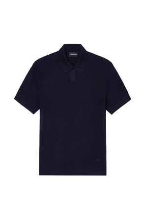 Emporio Armani textured polo pullover - Blue