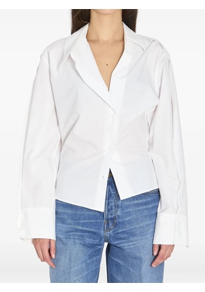 The Attico asymmetrical V-neck shirt - White