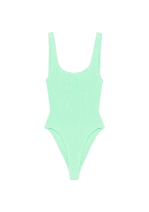 Hunza G square-neck crinkle swimsuit - Green