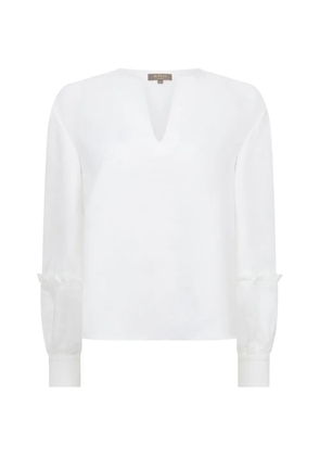 N.Peal Sienna ruffled linen blouse - White