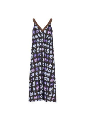 Prada V-neck floral-print dress - Black